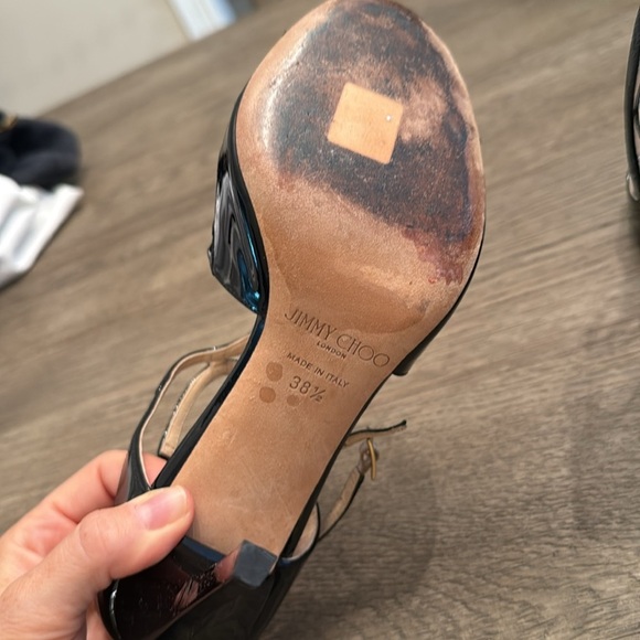 Jimmy Choo Lang 100MM Size 38.5 in Patent Leather Black - Picture 6 of 6